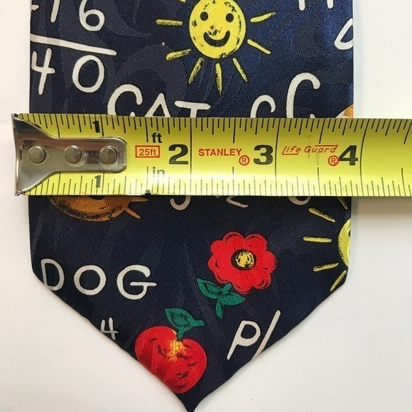 Teacher Necktie Navy Early‎ Education by Renaissance Handmade. - Picture 2 of 6